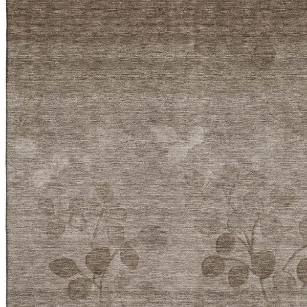 HomeRoots 5' X 8' Floral Washable Area Rug in Taupe & Beige - Durable, UV Protected, Ideal for Busy Homes 707523