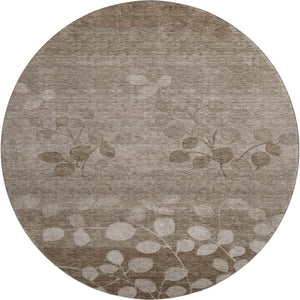 HomeRoots 8' X 10' Taupe And Beige Floral Washable Area Rug – Durable, UV Protected, Perfect for High-Traffic Spaces! 707525