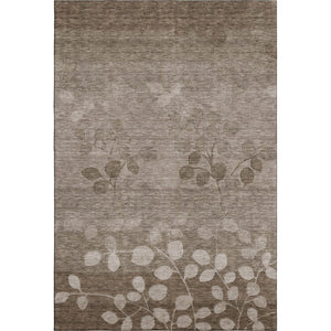 HomeRoots 10' X 14' Floral Washable Area Rug in Taupe and Beige - Durable, UV-Protected for Busy Homes! 707527