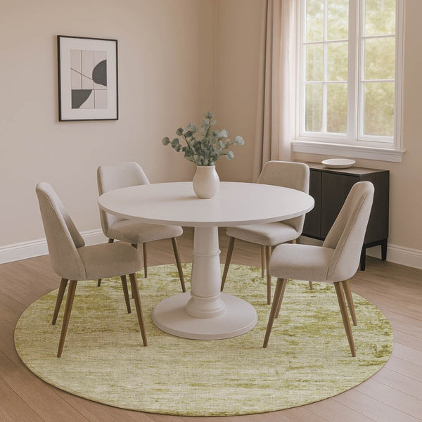 HomeRoots 8' X 10' Artichoke Green Abstract Washable Area Rug with UV Protection for Busy Homes & Style 707531