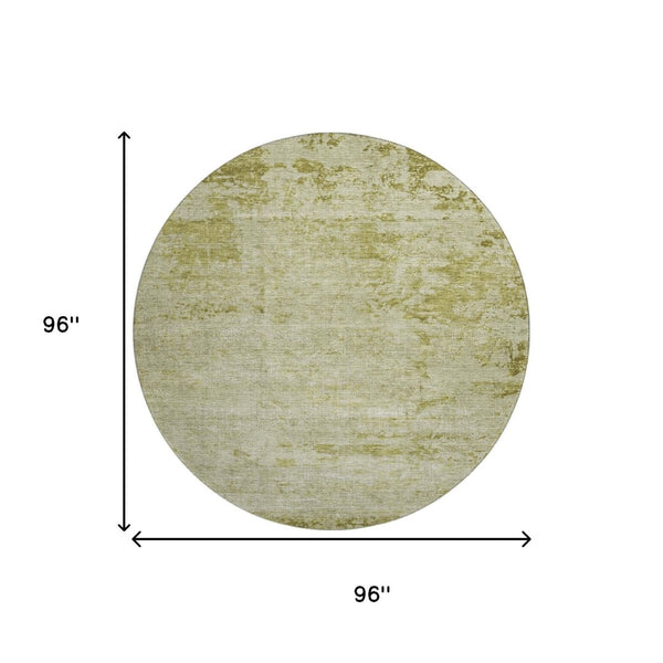 HomeRoots 8' X 10' Artichoke Green Abstract Washable Area Rug with UV Protection for Busy Homes & Style 707531