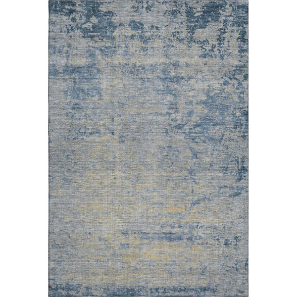 HomeRoots 5' X 8' Navy Blue & Beige Abstract Washable Area Rug - UV Protected, Stain Resistant, Modern Style 707535
