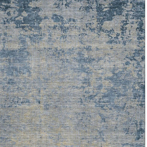 HomeRoots 5' X 8' Navy Blue & Beige Abstract Washable Area Rug - UV Protected, Stain Resistant, Modern Style 707535