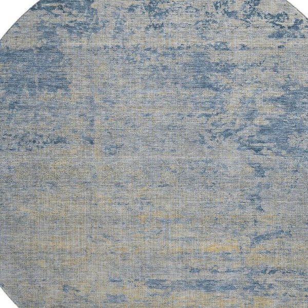 HomeRoots 8' X 10' Navy Blue & Beige Abstract Washable Area Rug – Durable, Stylish, UV-Protected for Homes 707537