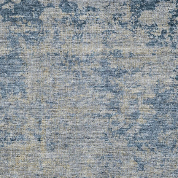 HomeRoots 9' X 12' Navy Blue & Beige Abstract Area Rug - Washable, UV Protected, Stain Resistant for Busy Homes 707538