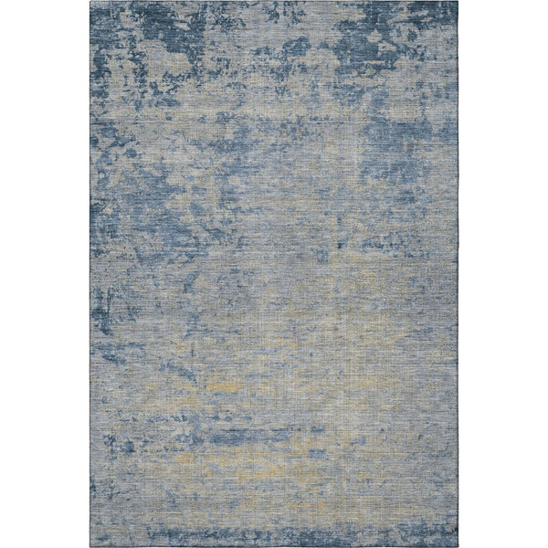 HomeRoots 10' Navy Blue & Beige Abstract Washable Area Rug – Durable, Stain Resistant, UV Protected for Homes 707539