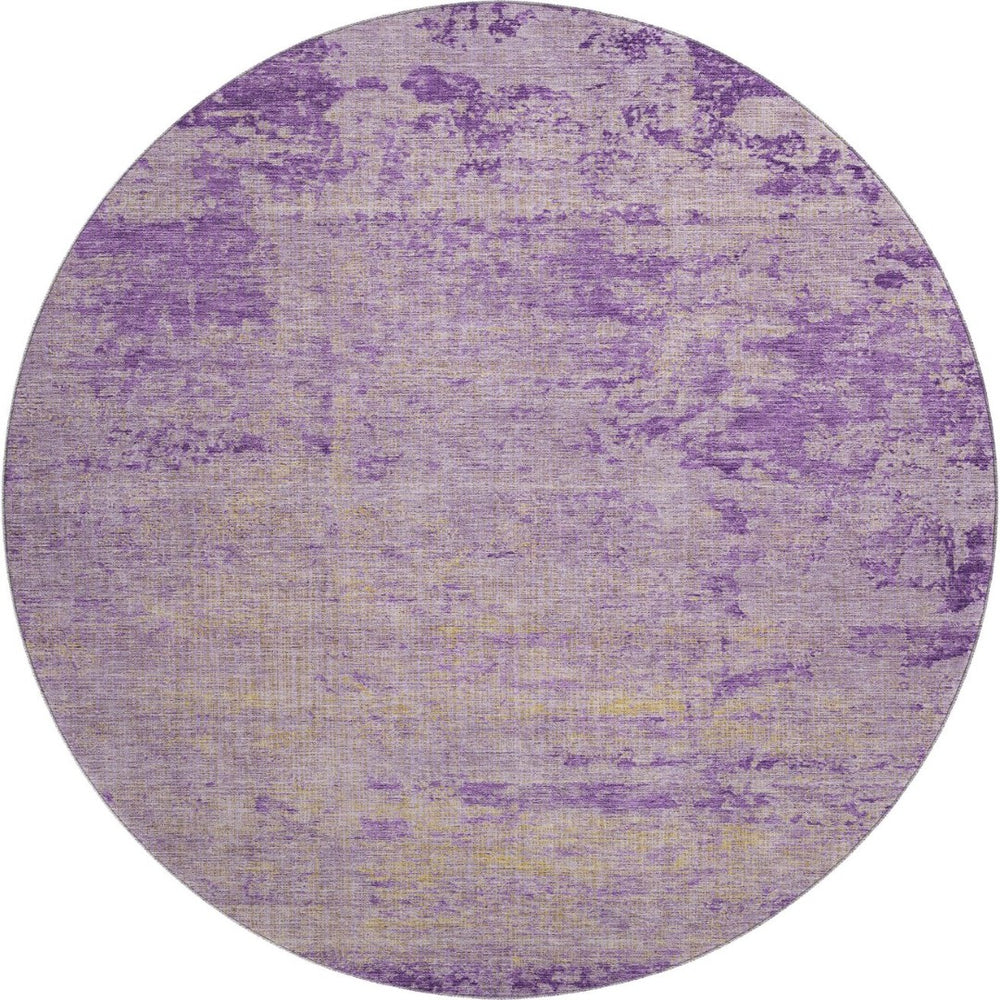 HomeRoots 8' X 10' Purple And Beige Abstract Area Rug - Stylish, Washable, UV Protected for Modern Living Spaces 707543