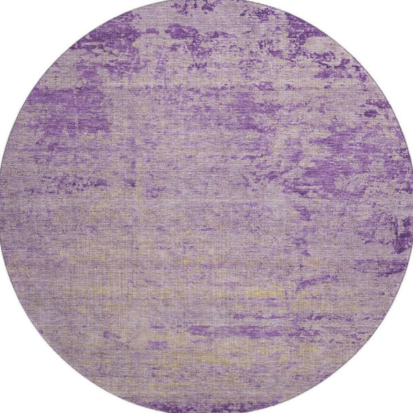 HomeRoots 8' X 10' Purple And Beige Abstract Area Rug - Stylish, Washable, UV Protected for Modern Living Spaces 707543