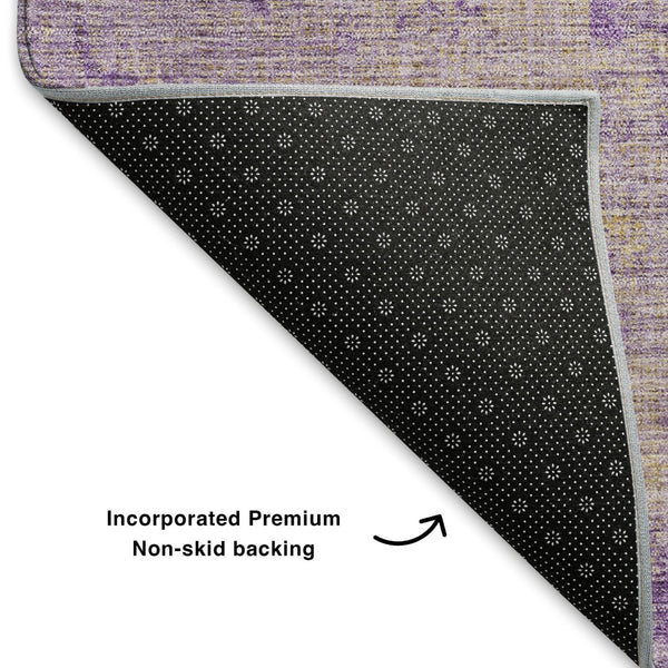 HomeRoots 10' X 14' Purple and Beige Abstract Area Rug – Washable, UV Resistant, Ideal for Family Spaces 707545