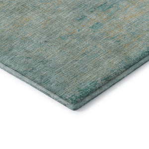 HomeRoots 5' X 8' Teal And Beige Abstract Area Rug - Stylish, Washable, UV-Protected for High-Traffic Homes 707547