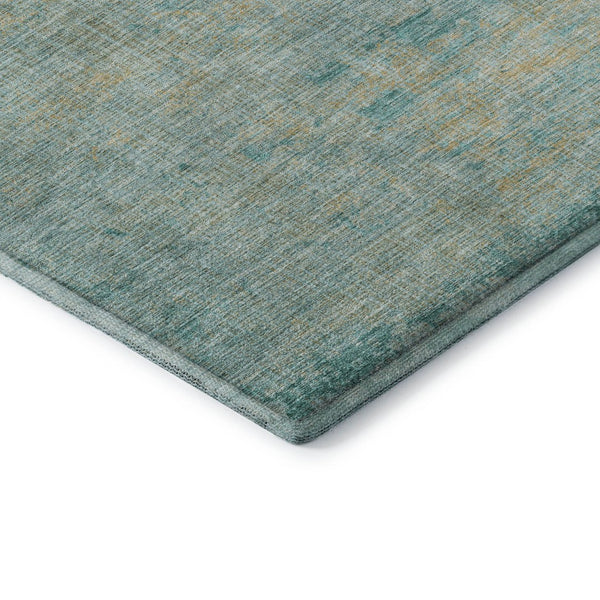 HomeRoots 5' X 8' Teal And Beige Abstract Area Rug - Stylish, Washable, UV-Protected for High-Traffic Homes 707547