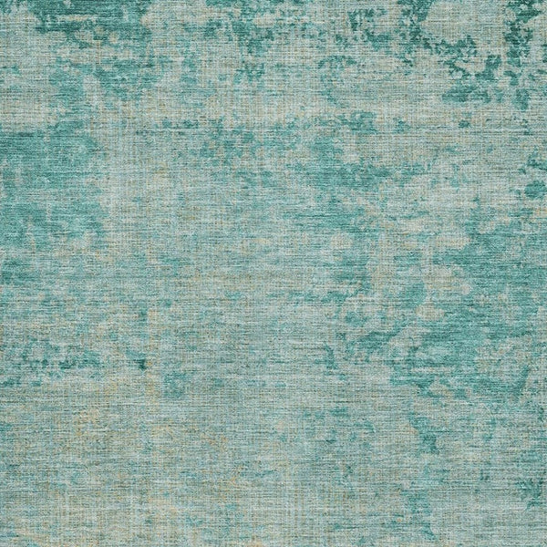 HomeRoots 9' X 12' Teal And Beige Abstract Area Rug - Durable, Stain-Resistant with UV Protection for Homes 707550