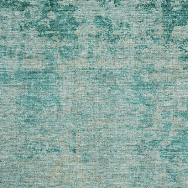 HomeRoots 10' X 14' Teal and Beige Abstract Washable Area Rug - Stylish UV Protected Design for Modern Homes 707551