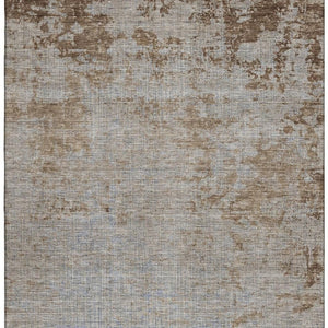HomeRoots 8' Taupe And Beige Washable Round Rug – UV Protected, Stain-Resistant, Perfect for Homes with Kids & Pets 707554
