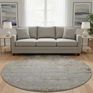 HomeRoots 8' X 10' Washable Taupe & Beige Abstract Area Rug with UV Protection for Homes with Kids & Pets 707555