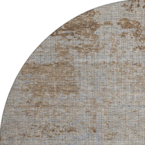 HomeRoots 8' X 10' Washable Taupe & Beige Abstract Area Rug with UV Protection for Homes with Kids & Pets 707555