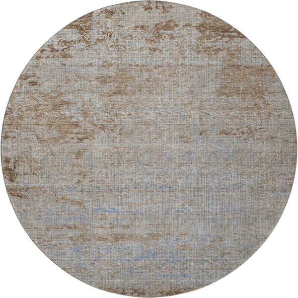 HomeRoots 8' X 10' Washable Taupe & Beige Abstract Area Rug with UV Protection for Homes with Kids & Pets 707555