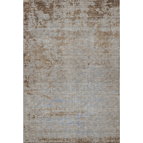 HomeRoots 9' X 12' Taupe and Beige Abstract Area Rug - Washable, UV-Protected, Durable for Homes with Kids & Pets 707556
