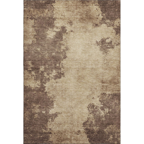 HomeRoots 5' X 8' Washable Brown and Beige Abstract Area Rug with UV Protection – Durable, Stylish, Pet-Friendly! 707559