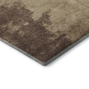 HomeRoots 5' X 8' Washable Brown and Beige Abstract Area Rug with UV Protection – Durable, Stylish, Pet-Friendly! 707559