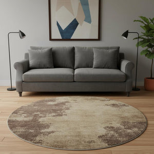 HomeRoots 8' X 10' Washable Area Rug in Brown & Beige - Stylish, Durable, Stain-Resistant with UV Protection! 707561