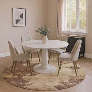 HomeRoots 8' X 10' Washable Area Rug in Brown & Beige - Stylish, Durable, Stain-Resistant with UV Protection! 707561