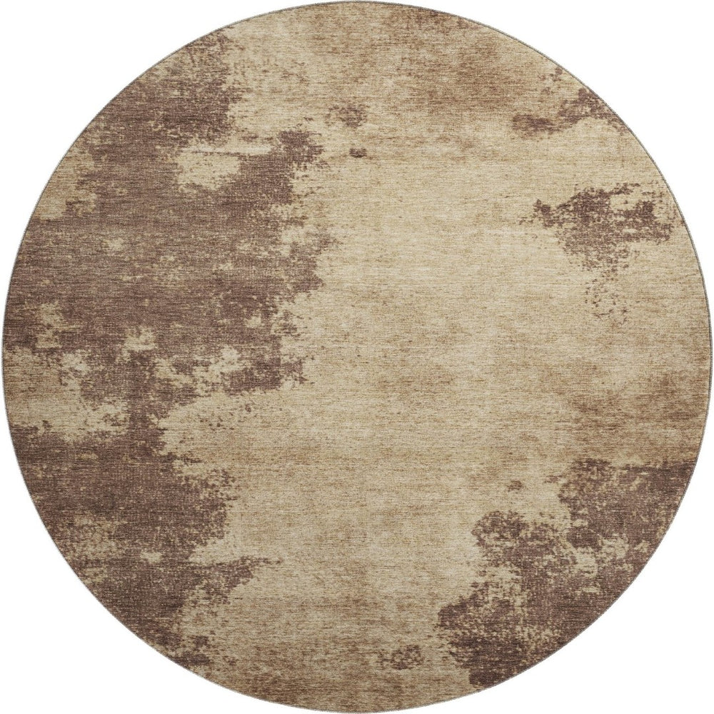 HomeRoots 8' X 10' Washable Area Rug in Brown & Beige - Stylish, Durable, Stain-Resistant with UV Protection! 707561