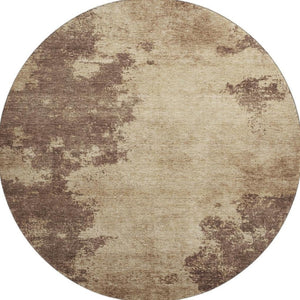 HomeRoots 8' X 10' Washable Area Rug in Brown & Beige - Stylish, Durable, Stain-Resistant with UV Protection! 707561