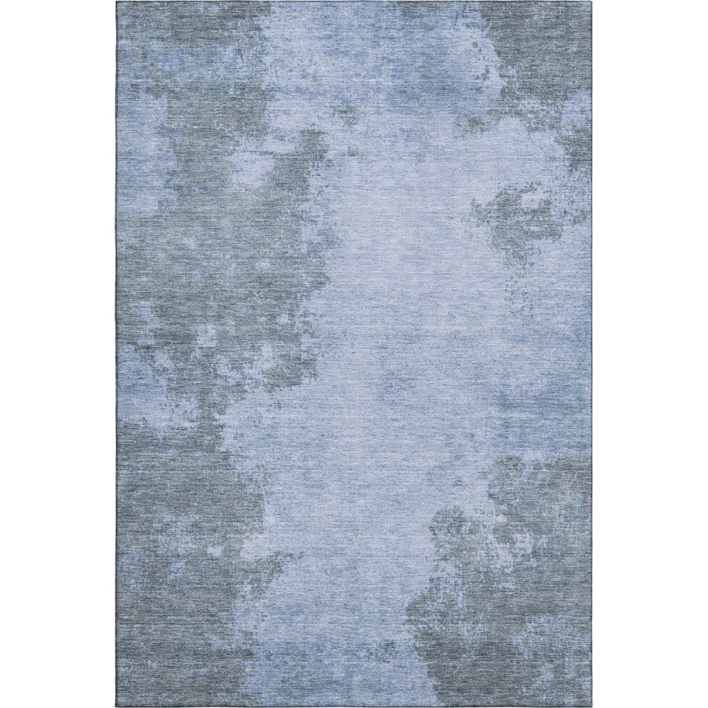 HomeRoots 5' X 8' Abstract Blue and Gray Washable Area Rug with UV Protection – Stylish, Easy-Care Comfort! 707565