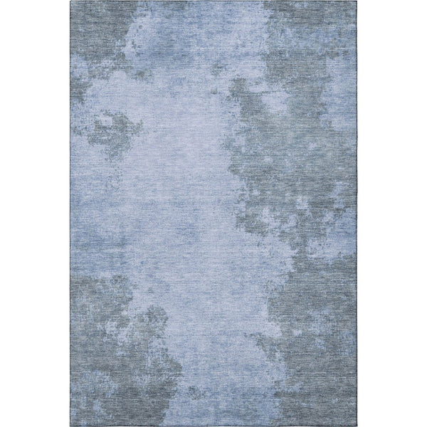 HomeRoots 5' X 8' Abstract Blue and Gray Washable Area Rug with UV Protection – Stylish, Easy-Care Comfort! 707565