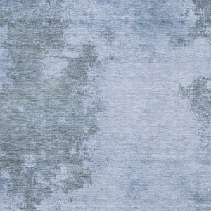 HomeRoots 8' Washable Blue and Gray Abstract Round Rug with UV Protection - Durable, Stylish & Easy-Care Design 707566