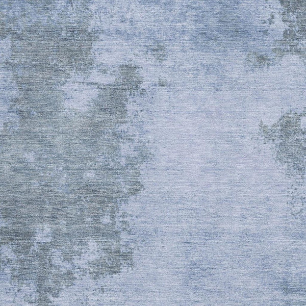 HomeRoots 8' Washable Blue and Gray Abstract Round Rug with UV Protection - Durable, Stylish & Easy-Care Design 707566