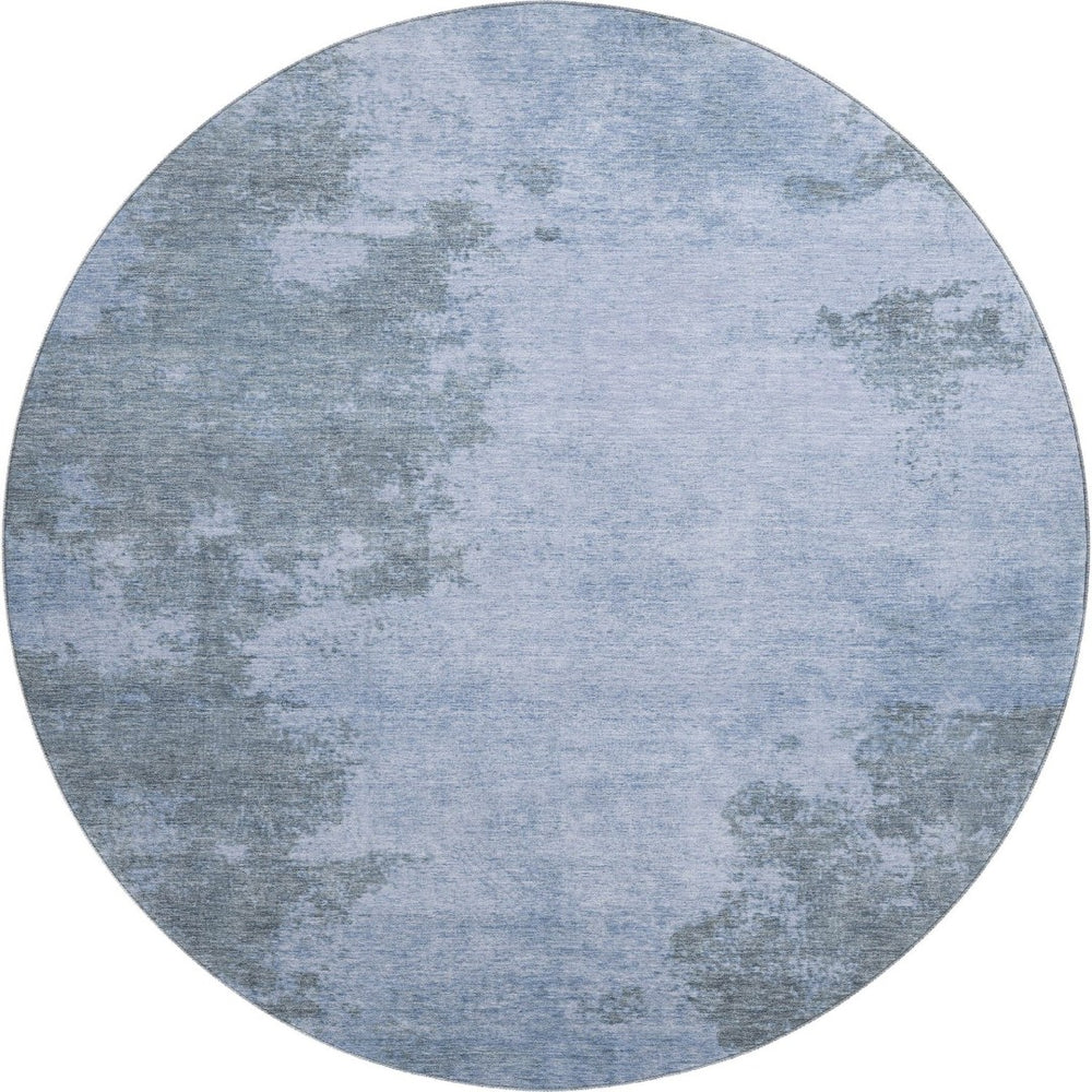 HomeRoots 8' X 10' Washable Blue & Gray Abstract Area Rug with UV Protection - Durable, Stylish, Pet-Friendly! 707567