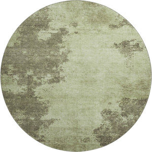 HomeRoots 8' X 10' Olive Green & Beige Abstract Area Rug – Durable, Washable, UV-Protected for Modern Homes 707573