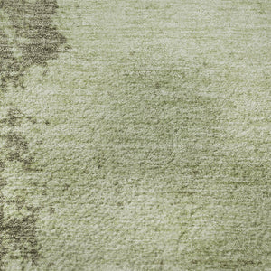 HomeRoots 8' X 10' Olive Green & Beige Abstract Area Rug – Durable, Washable, UV-Protected for Modern Homes 707573