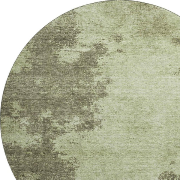 HomeRoots 8' X 10' Olive Green & Beige Abstract Area Rug – Durable, Washable, UV-Protected for Modern Homes 707573