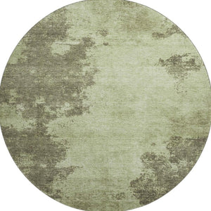 HomeRoots 8' X 10' Olive Green & Beige Abstract Area Rug – Durable, Washable, UV-Protected for Modern Homes 707573