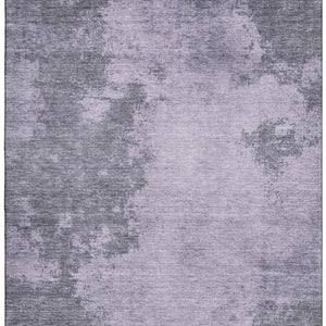 HomeRoots 5' X 8' Vibrant Purple & Gray Abstract Area Rug - Washable, UV Protected, Stain Resistant Design 707577