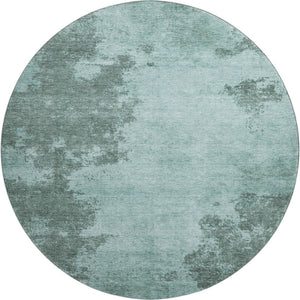 HomeRoots 8' X 10' Teal and Gray Abstract Washable Area Rug - Durable, Stylish, UV-Protected for Busy Homes! 707585