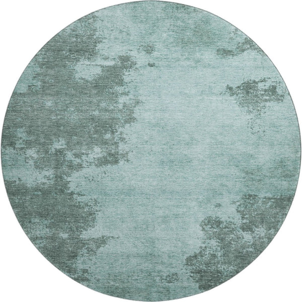 HomeRoots 8' X 10' Teal and Gray Abstract Washable Area Rug - Durable, Stylish, UV-Protected for Busy Homes! 707585
