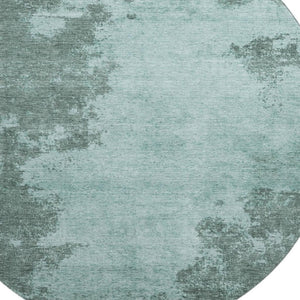 HomeRoots 8' X 10' Teal and Gray Abstract Washable Area Rug - Durable, Stylish, UV-Protected for Busy Homes! 707585
