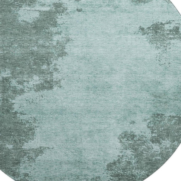 HomeRoots 8' X 10' Teal and Gray Abstract Washable Area Rug - Durable, Stylish, UV-Protected for Busy Homes! 707585