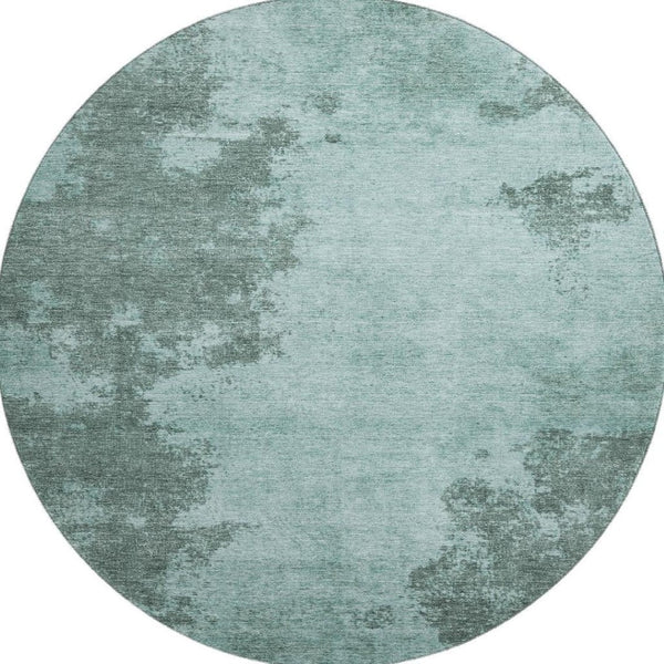 HomeRoots 8' X 10' Teal and Gray Abstract Washable Area Rug - Durable, Stylish, UV-Protected for Busy Homes! 707585