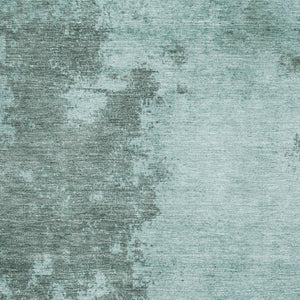 HomeRoots 9' X 12' Teal and Gray Abstract Area Rug - Washable, UV-Protected, Soft, and Stain-Resistant Comfort 707586