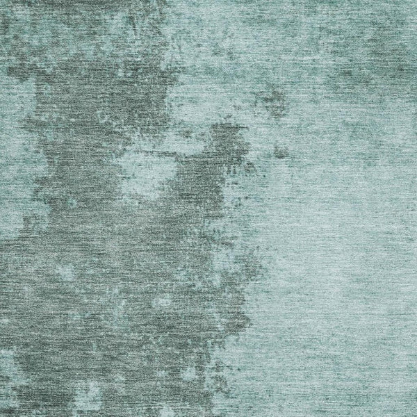 HomeRoots 10' X 14' Teal And Gray Abstract Area Rug - Washable, Stain-Resistant, UV Protected for Modern Spaces 707587