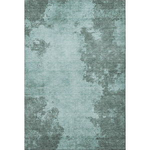 HomeRoots 10' X 14' Teal And Gray Abstract Area Rug - Washable, Stain-Resistant, UV Protected for Modern Spaces 707587