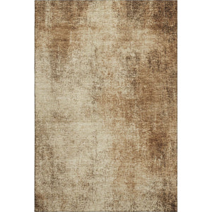 HomeRoots 5' X 8' Beige and Brown Abstract Area Rug - Washable, UV Protected, Stain-Resistant for Busy Homes! 707589