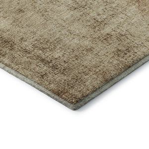 HomeRoots 5' X 8' Beige and Brown Abstract Area Rug - Washable, UV Protected, Stain-Resistant for Busy Homes! 707589