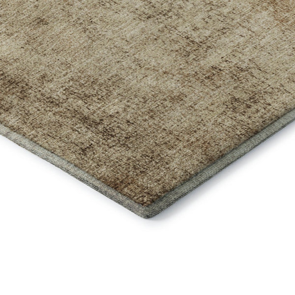 HomeRoots 5' X 8' Beige and Brown Abstract Area Rug - Washable, UV Protected, Stain-Resistant for Busy Homes! 707589