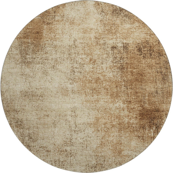HomeRoots 8' X 10' Washable Beige and Brown Abstract Area Rug - UV Protected, Stain Resistant, Durable Design 707591